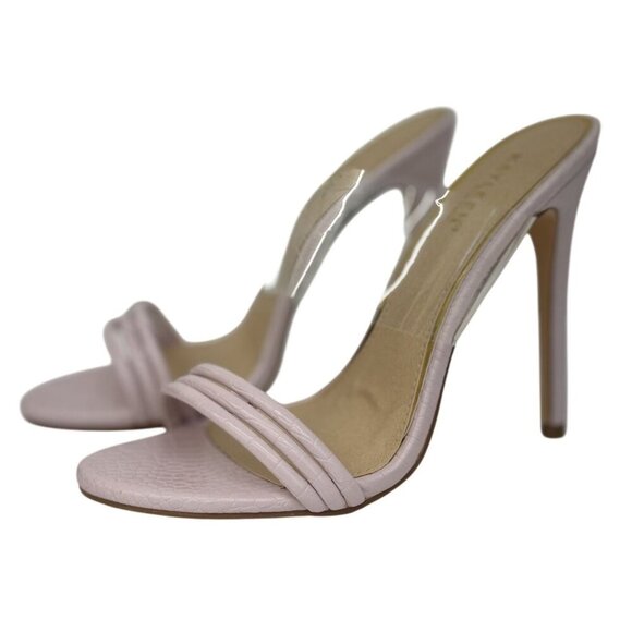 KAYLEEN / Berkley-16 / Pink / High Heeled Sandals With Clear / Strap Detail - Picture 4 of 11